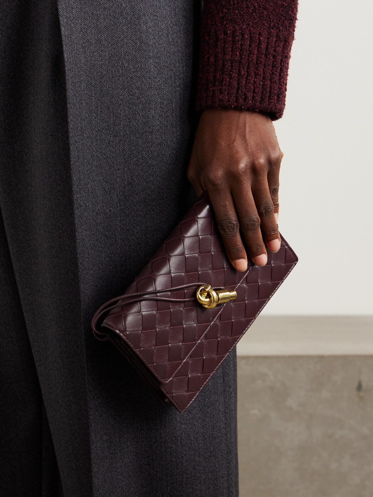 Bottega Veneta Intrecciato Leather Pouch In Multi