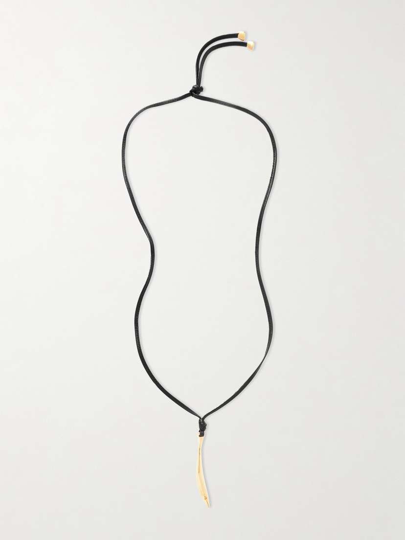 Bottega Veneta Gold-plated And Leather Necklace