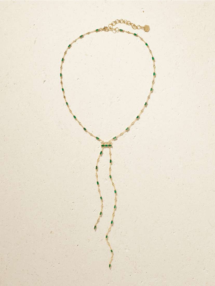 SHAY 18-karat Gold, Emerald And Diamond Necklace