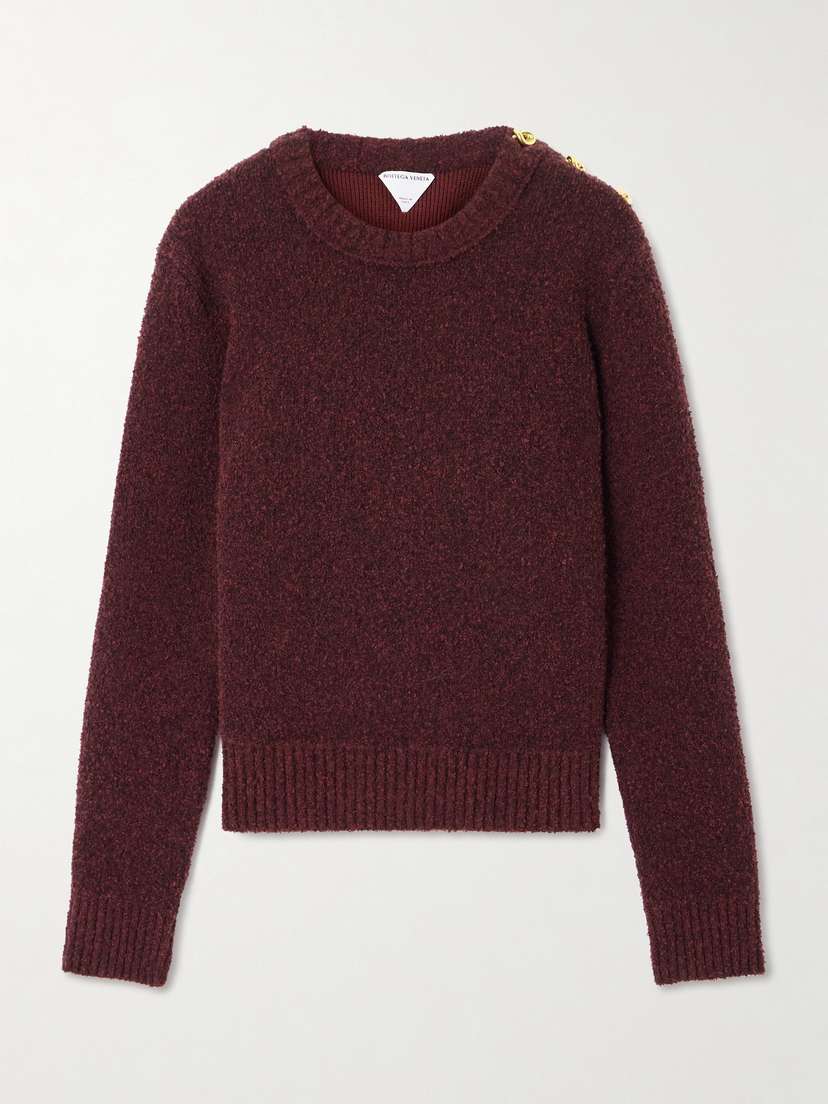 Bottega Veneta Button-detailed Wool-blend Bouclé Sweater