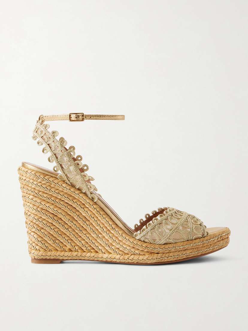 Aquazzura Kahlo 105 Raffia Espadrille Sandals