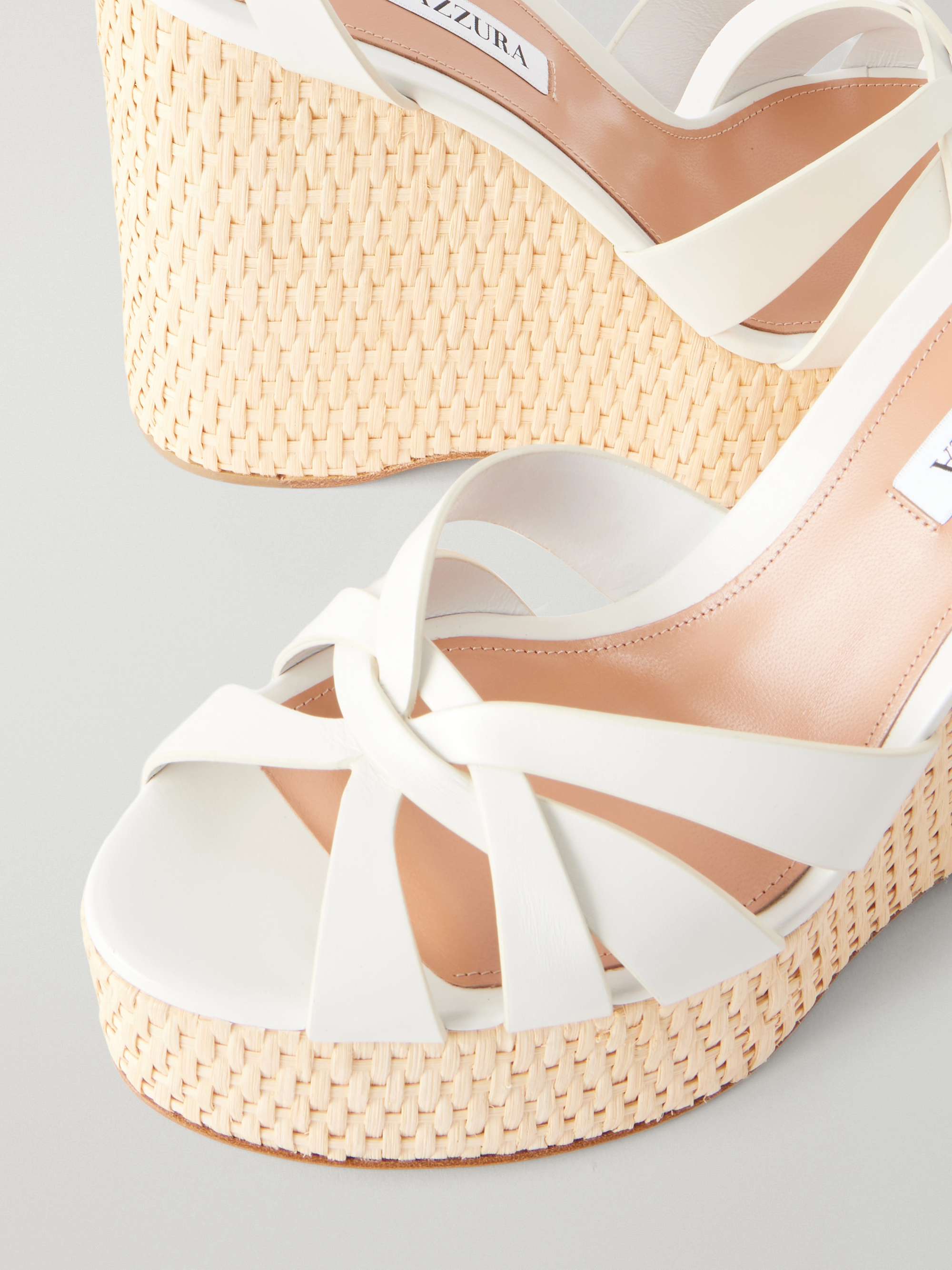 AQUAZZURA Copacabana 130 leather wedges | NET-A-PORTER