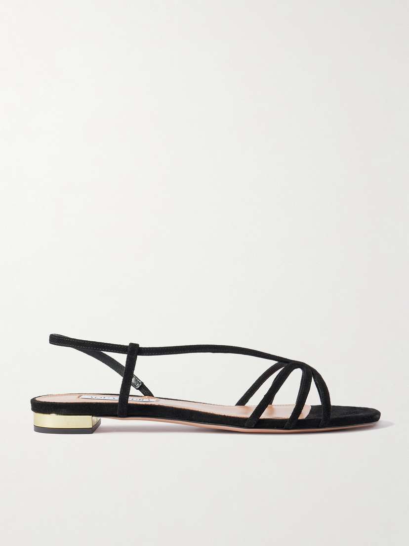 Aquazzura Talk To Me Suede Slingback Sandals