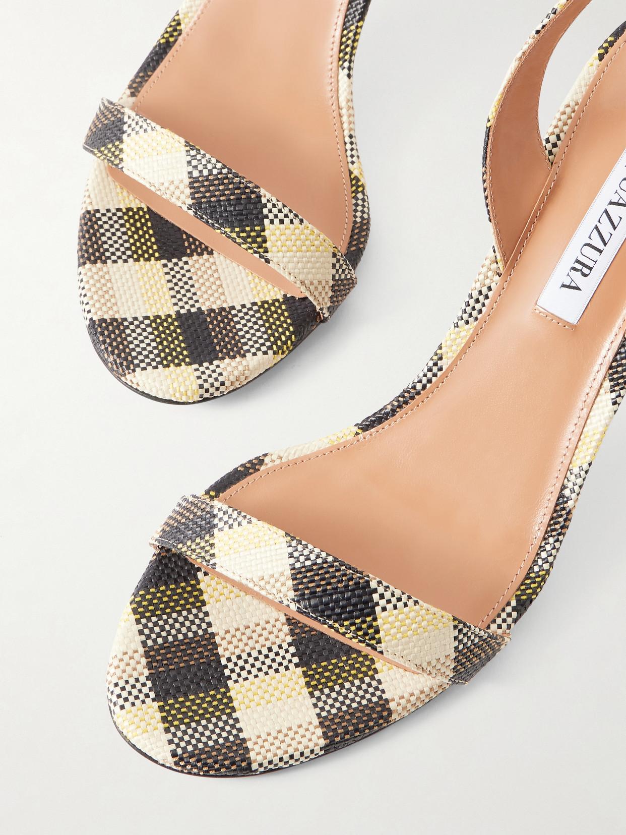 So Nude 85 Checked Raffia Slingback