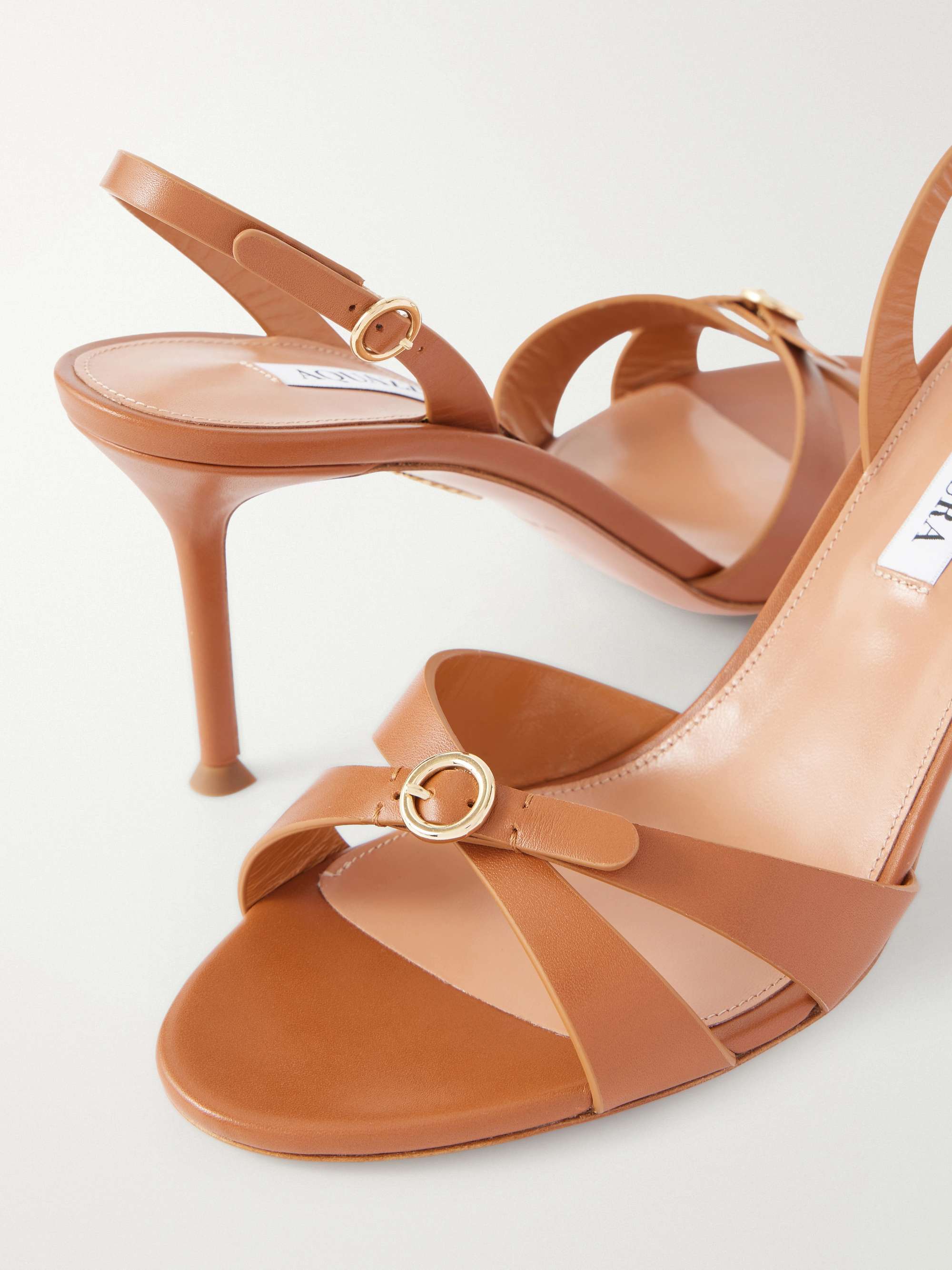 AQUAZZURA Iza 75 leather slingback sandals | NET-A-PORTER