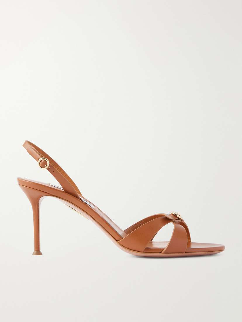 Aquazzura Iza 75 Leather Slingback Sandals
