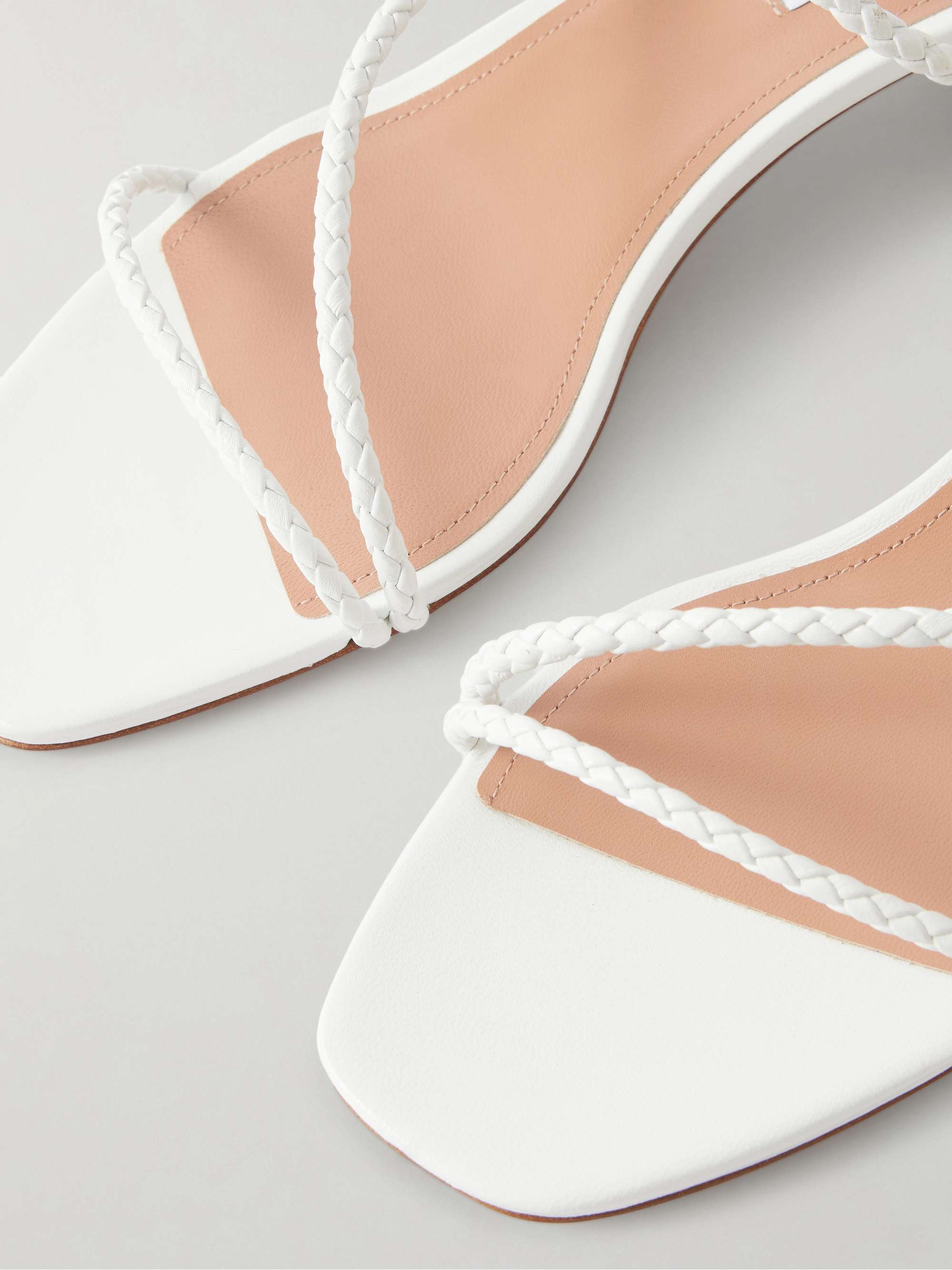 ༄༅ 小麗༄༅ AQUAZZURA Luca 35 braided leather sandals | NET-A-PORTER