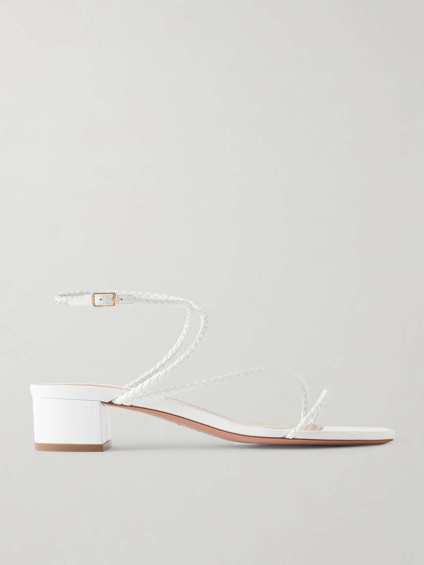 Aquazzura Luca 35 Braided Leather Sandals