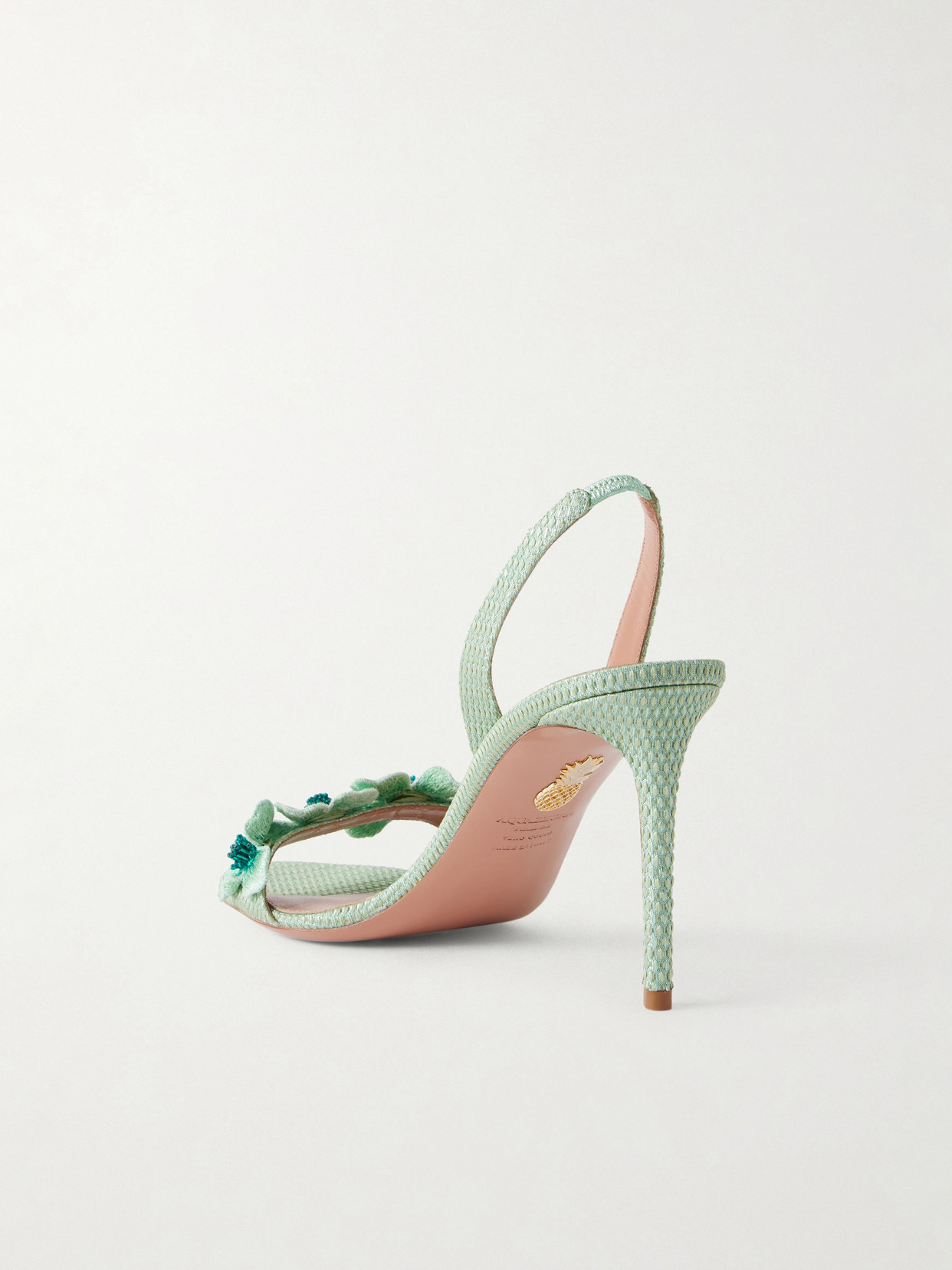 Passionflower 85 Embellished Raffia Slingback