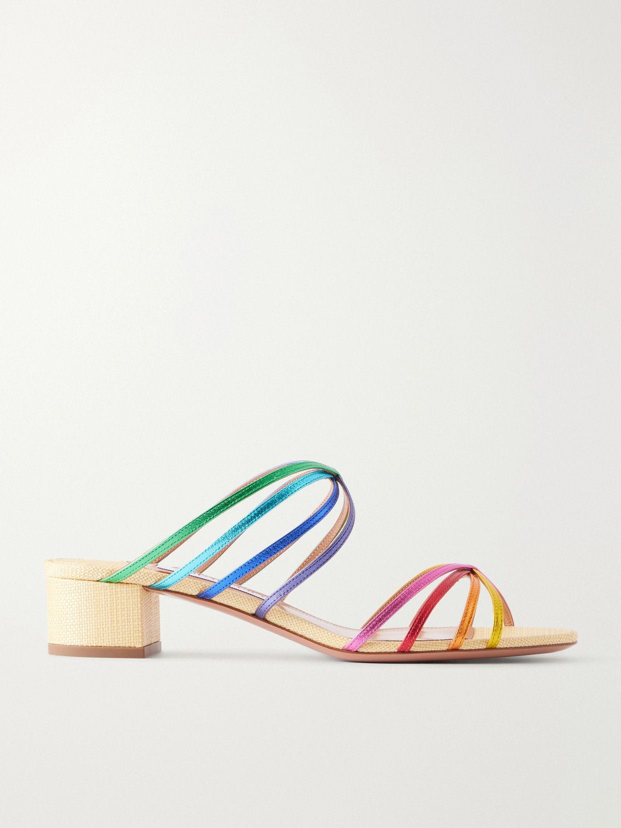 Aquazzura Tell Me Leather Sandals In Multi
