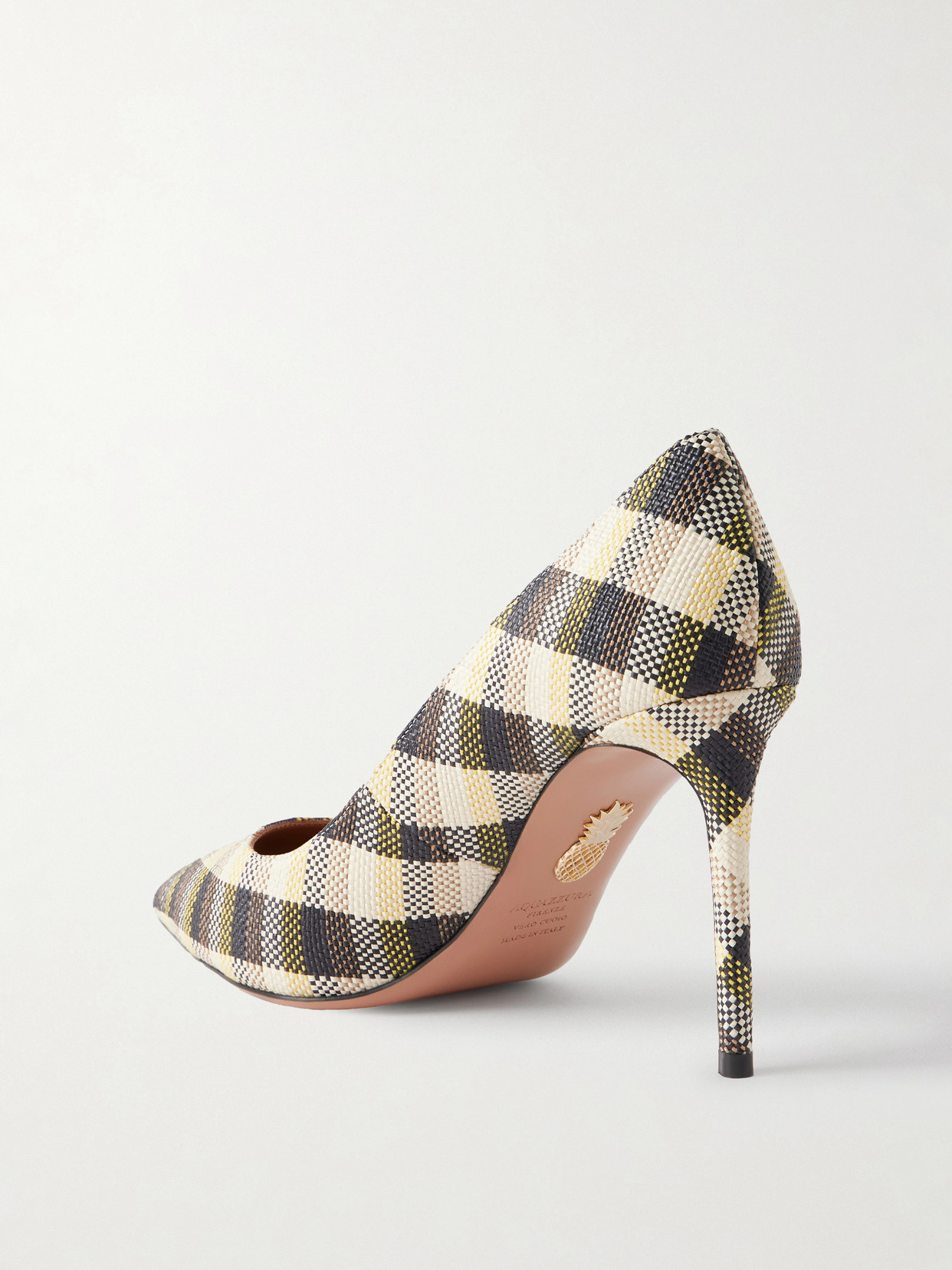 Purist 85 Checked Raffia Pumps