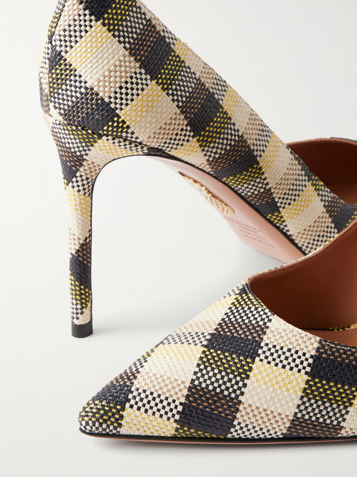 Purist 85 Checked Raffia Pumps