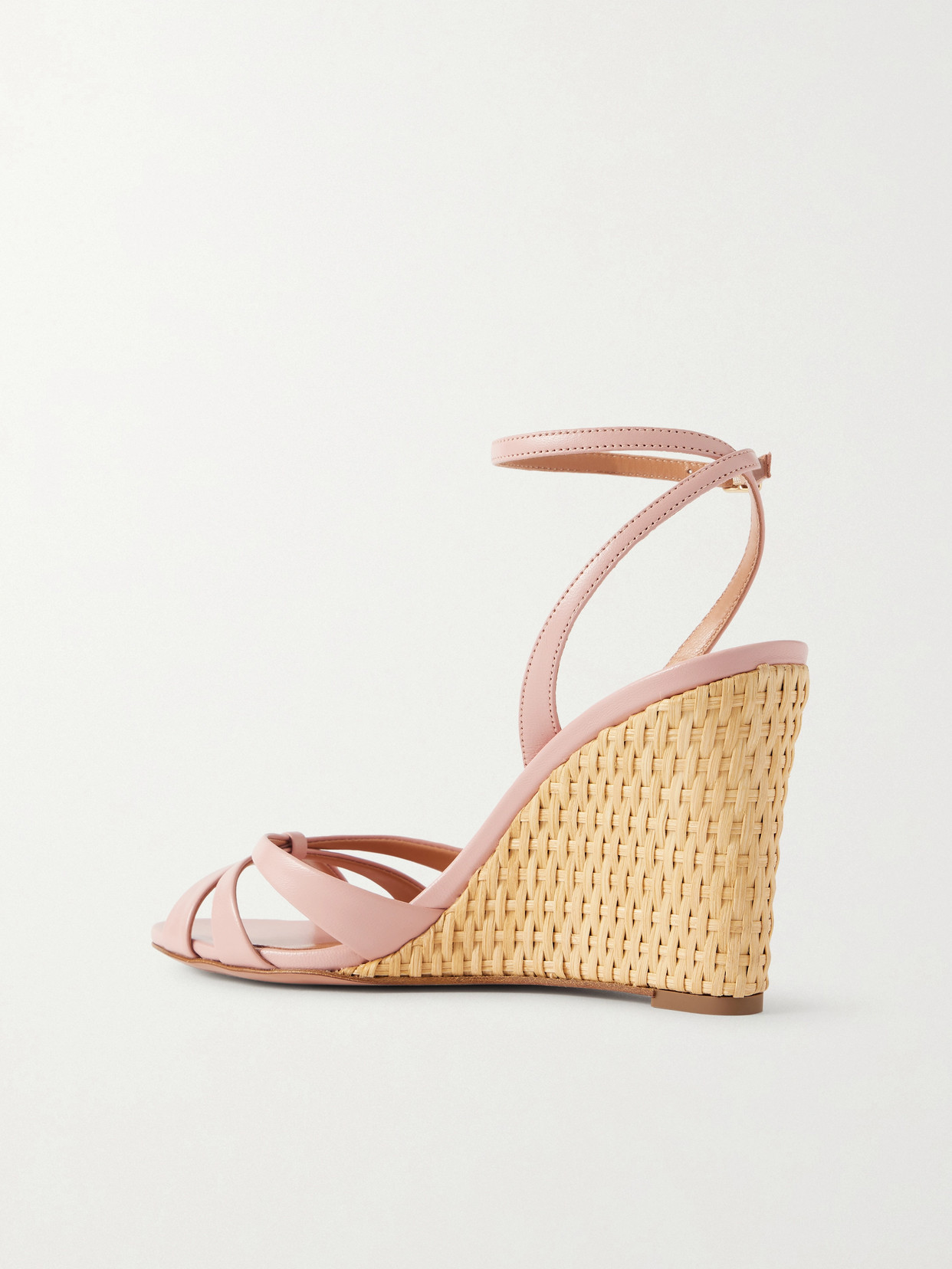 Tati 85 Leather And Wicker Wedge
