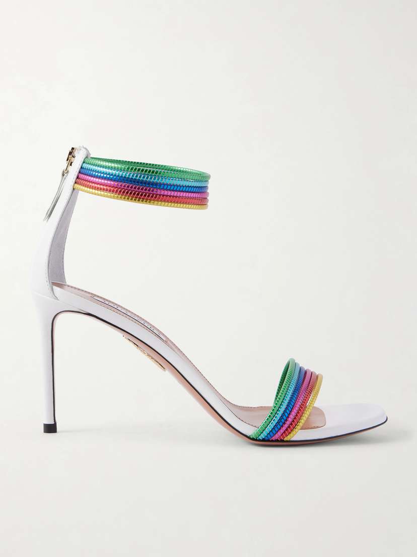 Aquazzura Sway 85 Metallic Sandals