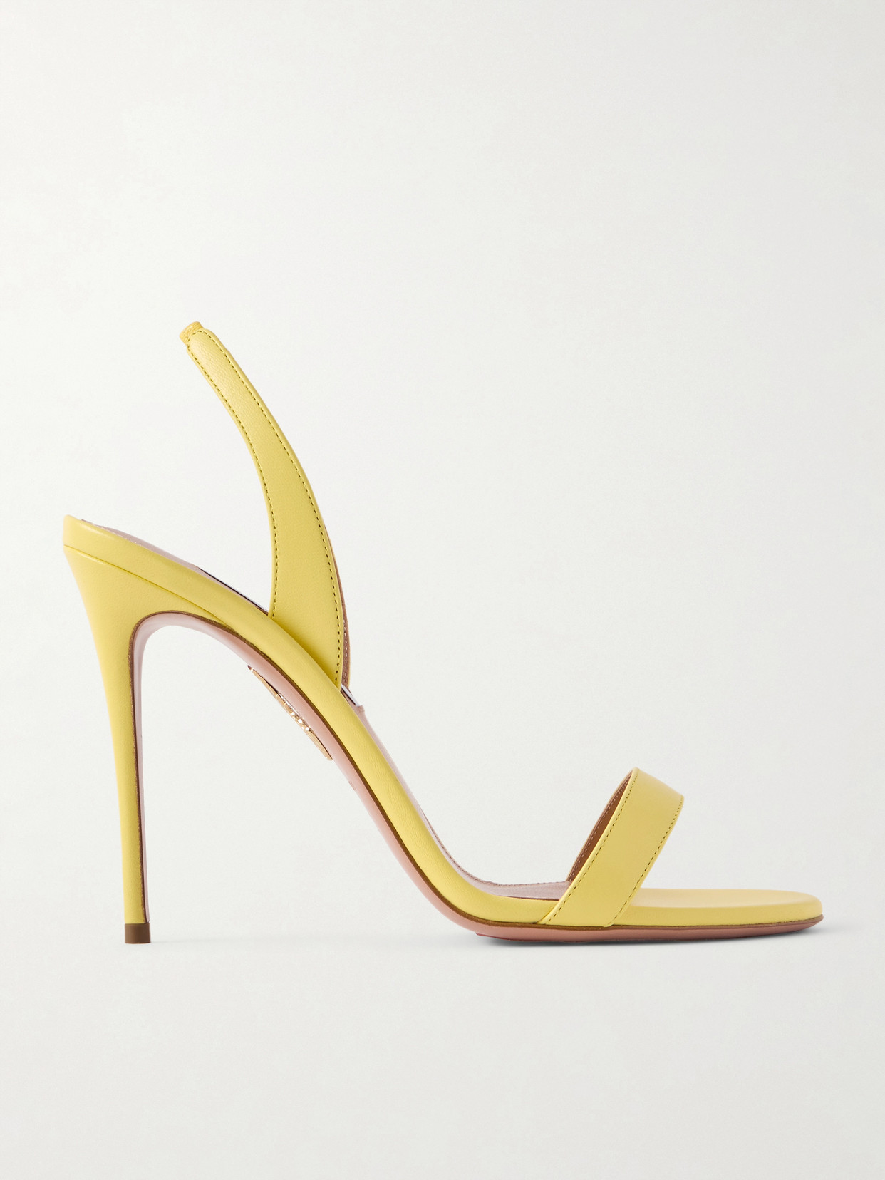 Aquazzura So Nude 105 Leather Slingback Sandals In Yellow