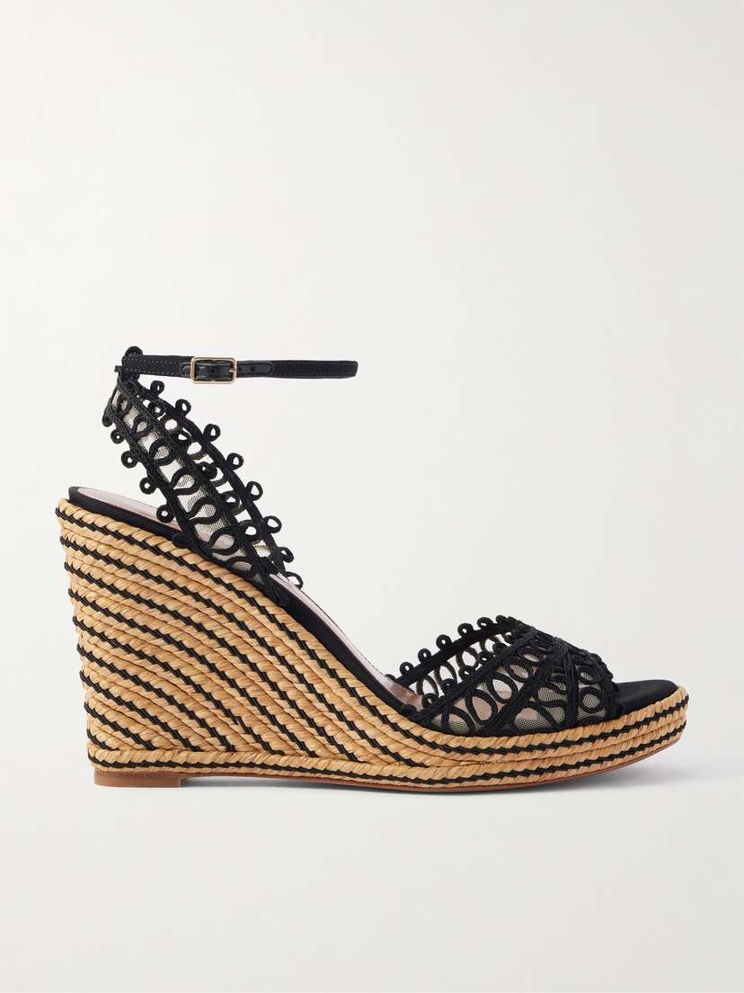 Aquazzura Kahlo 105 Raffia Espadrille Sandals