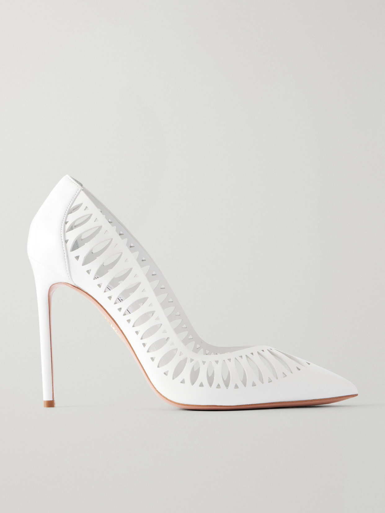 Aquazzura Gisele 105 Laser-cut Leather Pumps In Multi