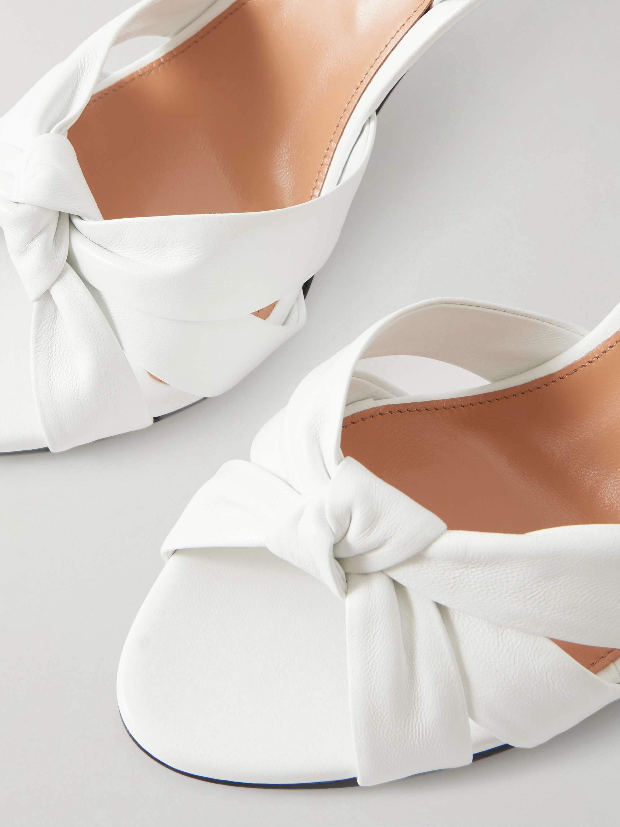 AQUAZZURA Nina 85 knotted leather sandals | NET-A-PORTER