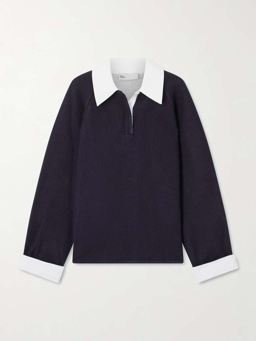 Tory Burch Wool And Cotton-blend Polo Shirt
