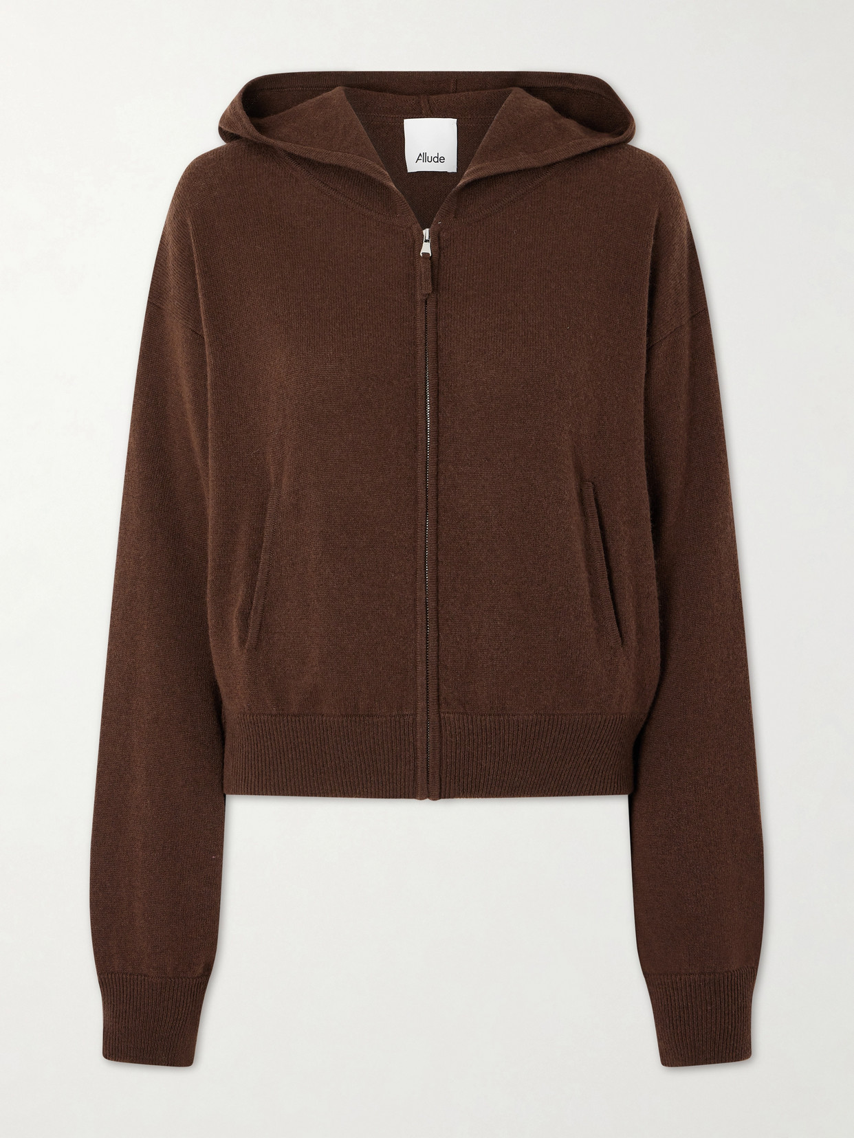 Allude Wool And Cashmere-blend Hoodie In Brown