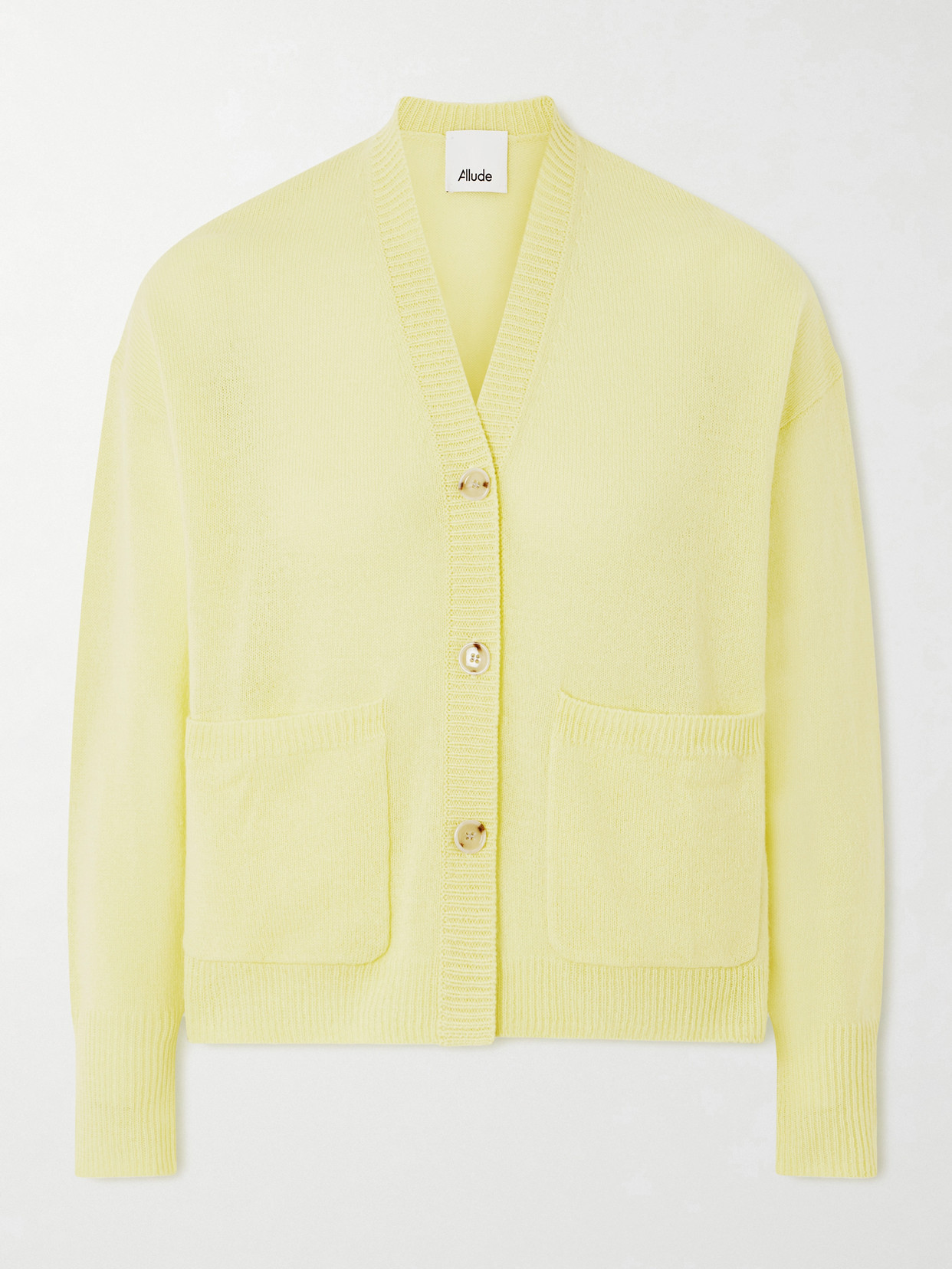 Allude Cashmere Cardigan In Yellow