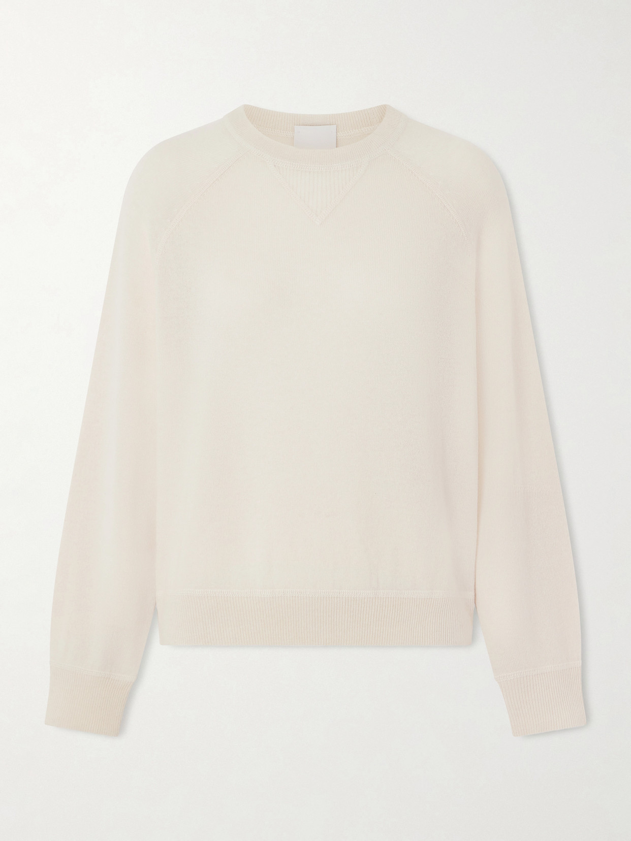 Allude Wool And Cashmere-blend Sweater In White