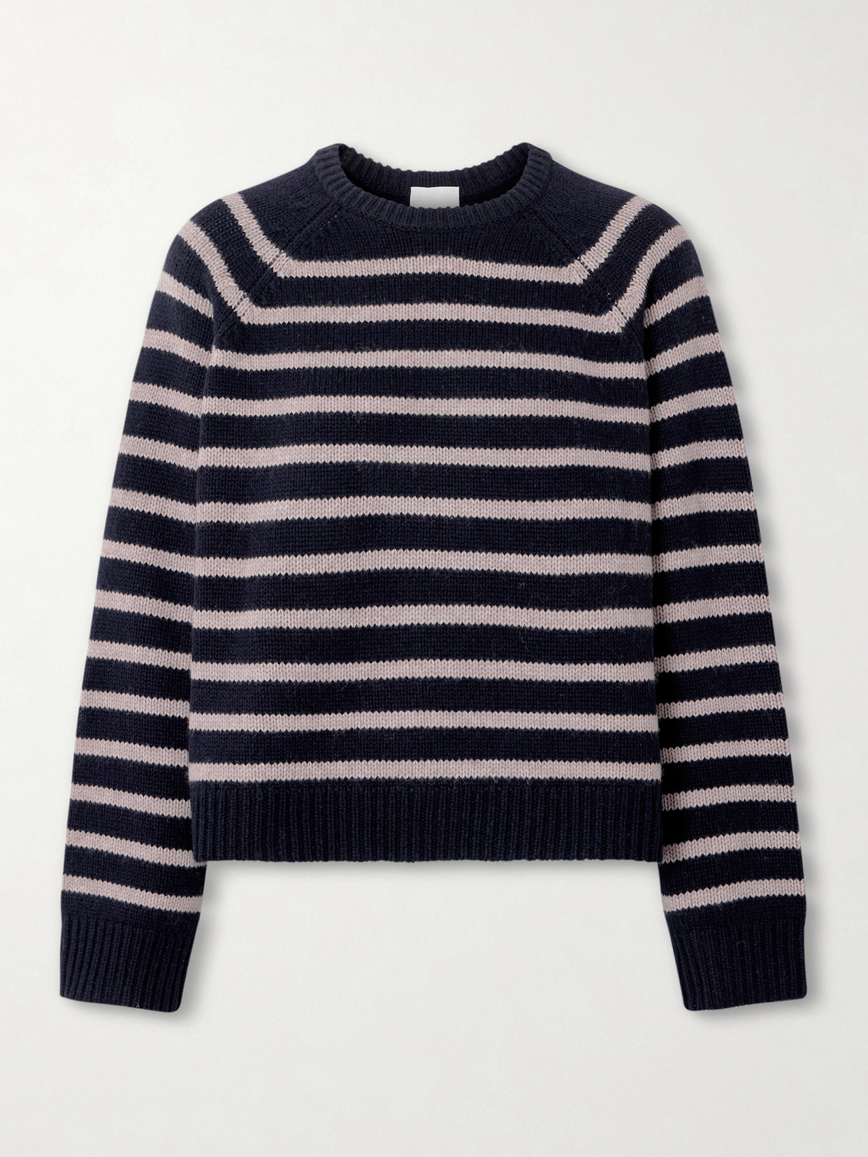 Allude Striped Wool And Cashmere-blend Sweater In Black