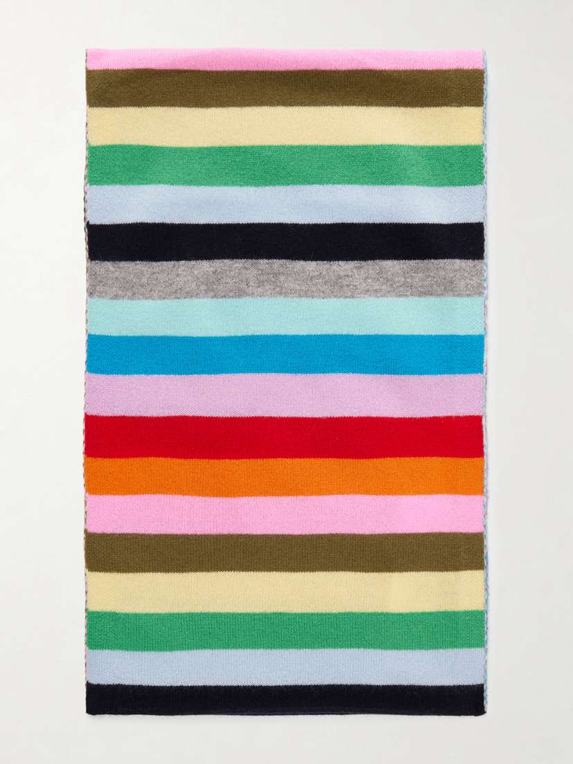 Allude Striped Cashmere Scarf