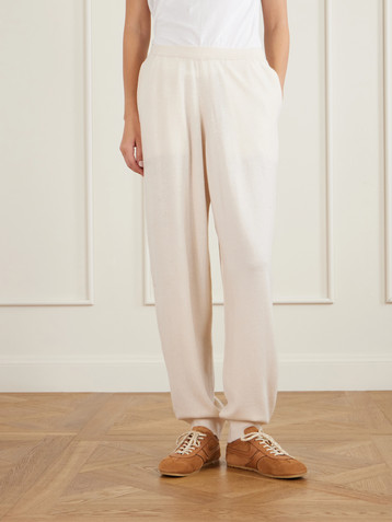 Allude Wool and cashmere-blend tapered pants