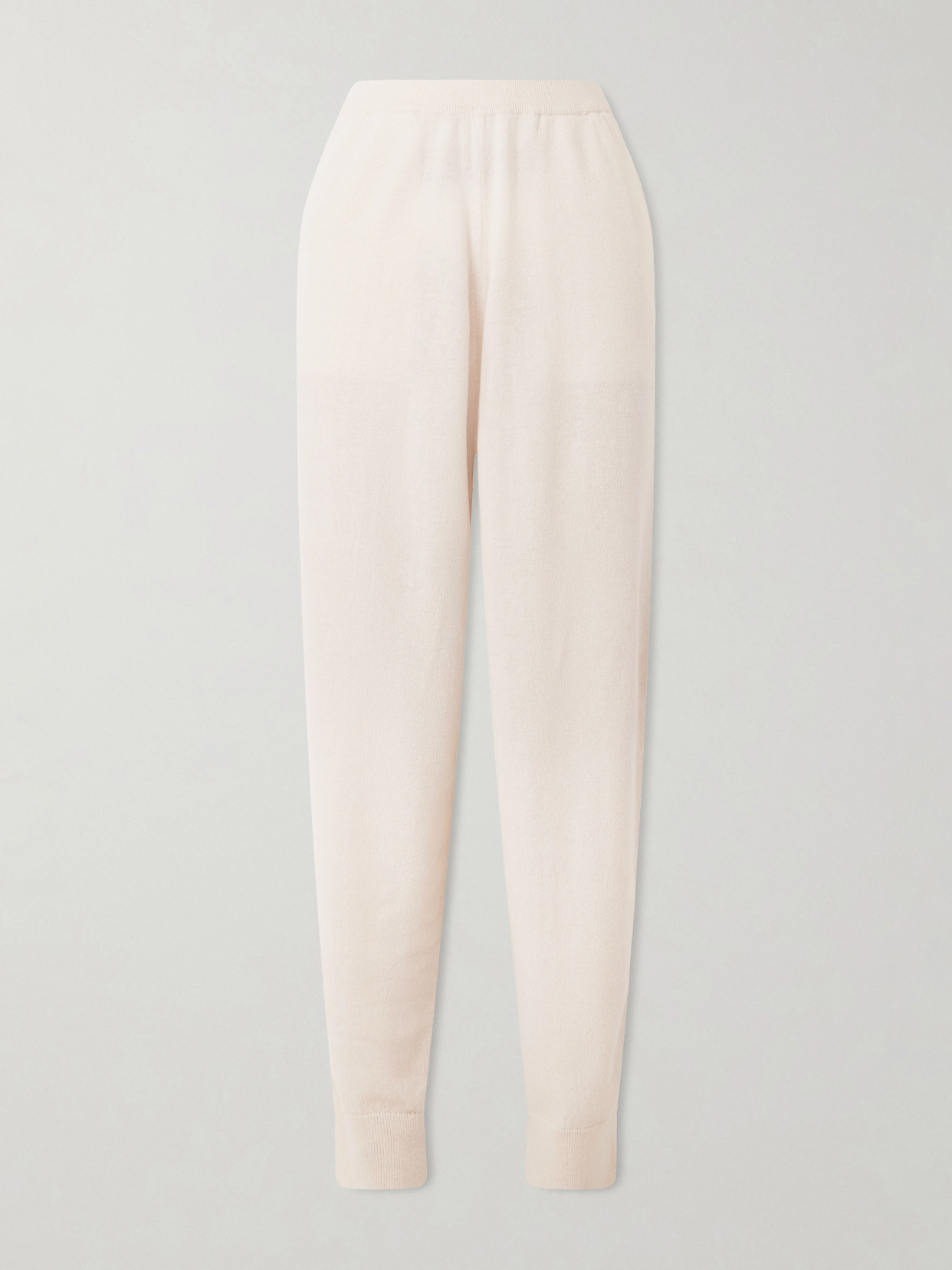 Allude Wool And Cashmere-blend Tapered Pants In White