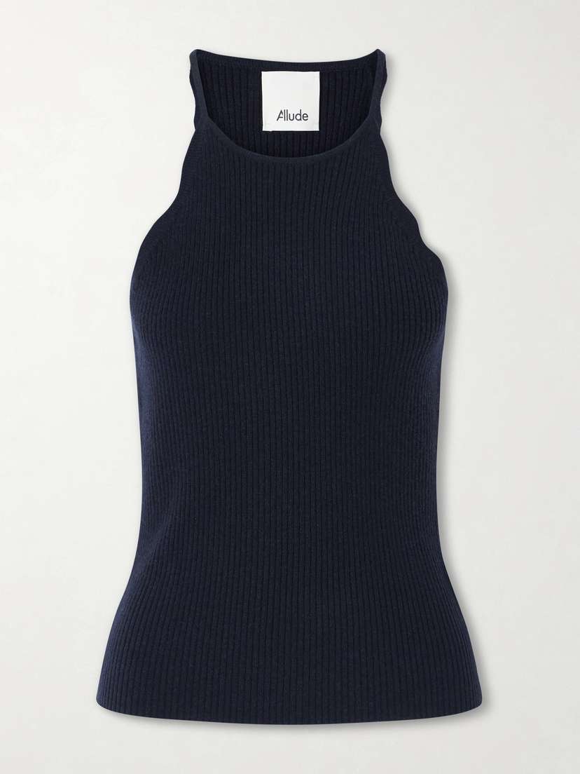 Allude Ribbed Wool And Cashmere-blend Top