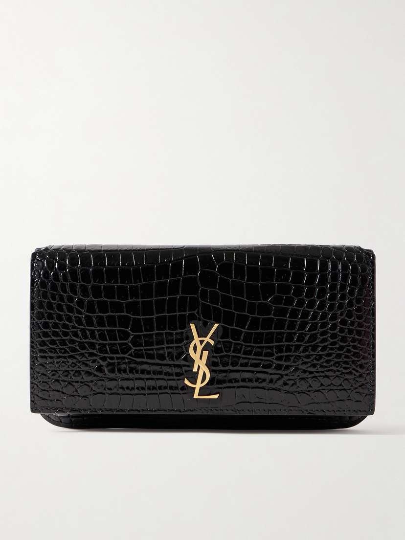 Saint Laurent Croc-effect Leather Phone Case