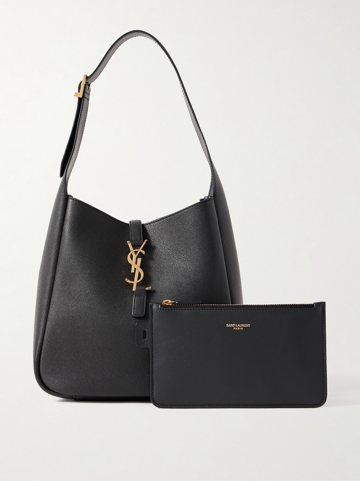 Saint Laurent Le 5 À 7 Leather Shoulder Bag In Black