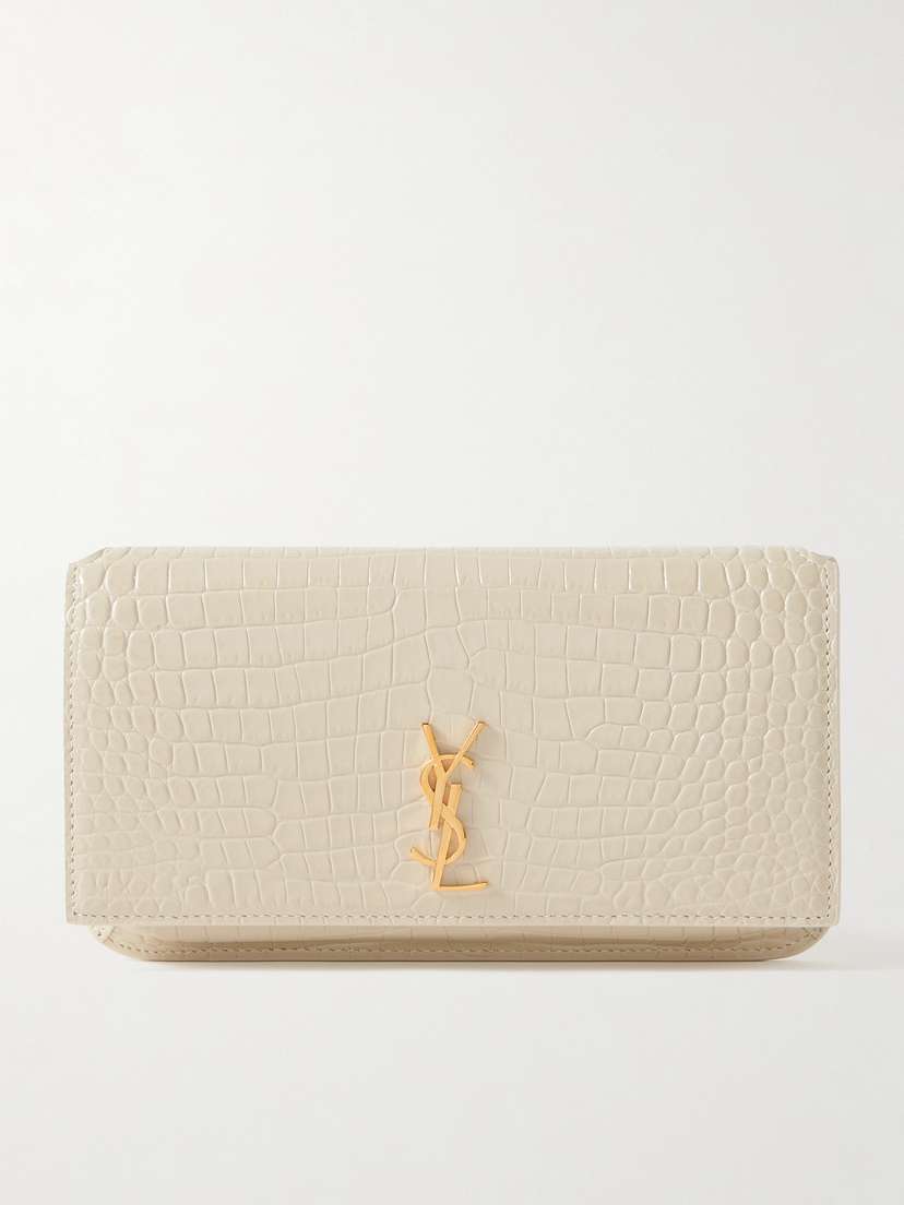Saint Laurent Croc-effect Leather Phone Case