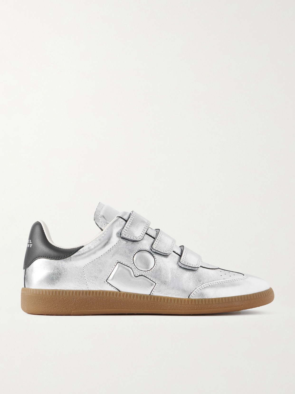 Isabel Marant Beth Metallic Leather Sneakers In Silver