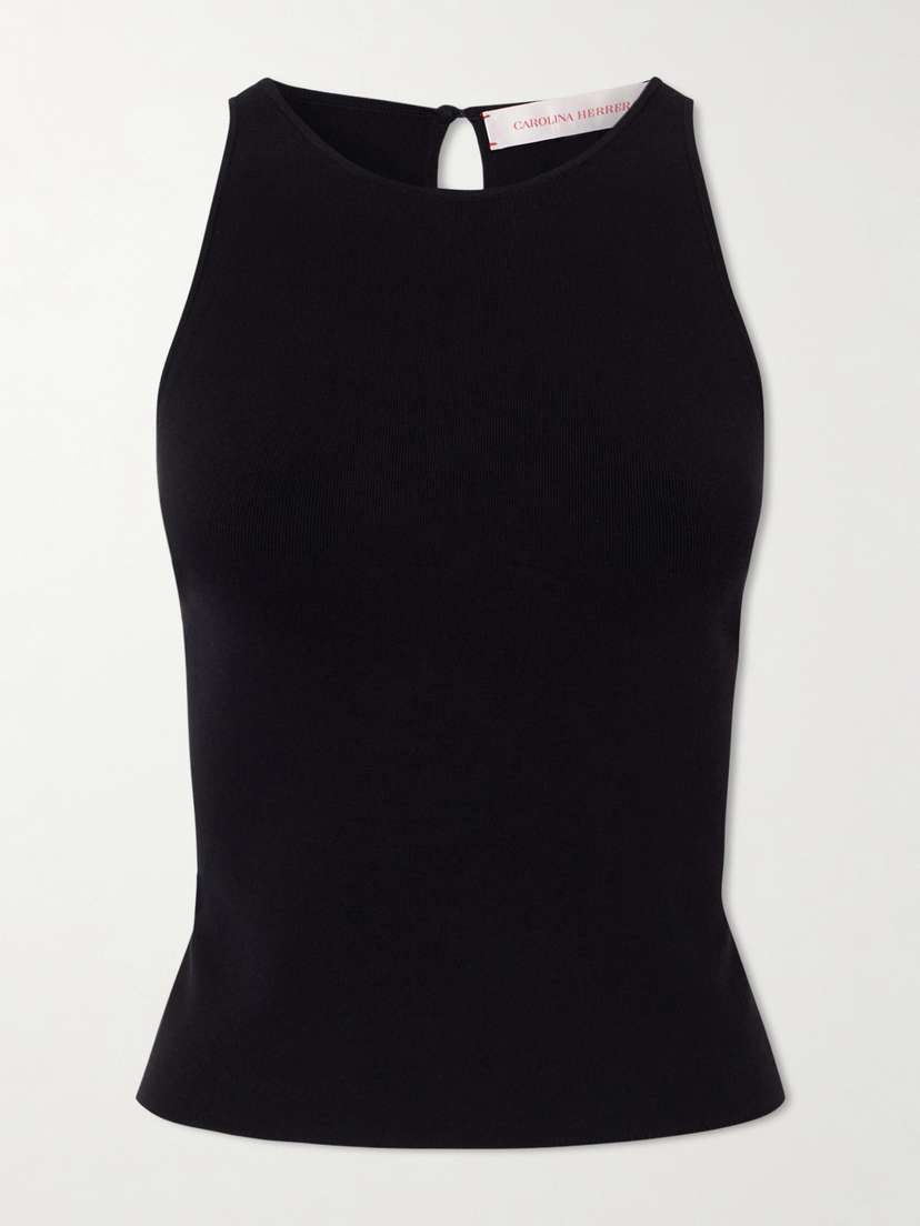 Carolina Herrera Cropped Ribbed-knit Jersey Tank