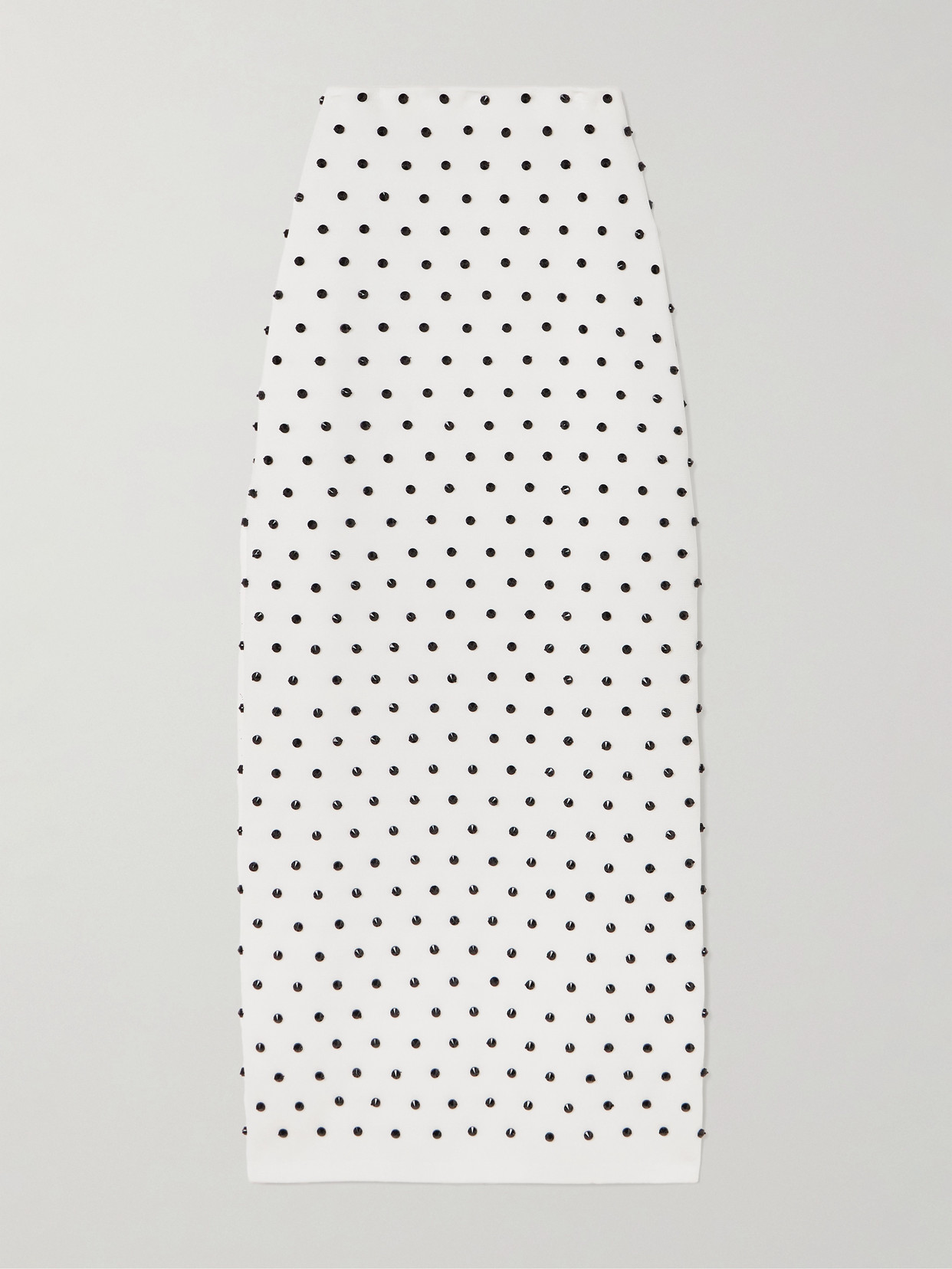 Carolina Herrera Crystal-embellished Knitted Midi Skirt In White
