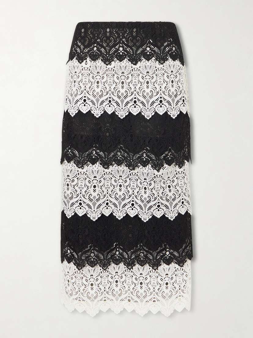 Carolina Herrera Lace Midi Skirt