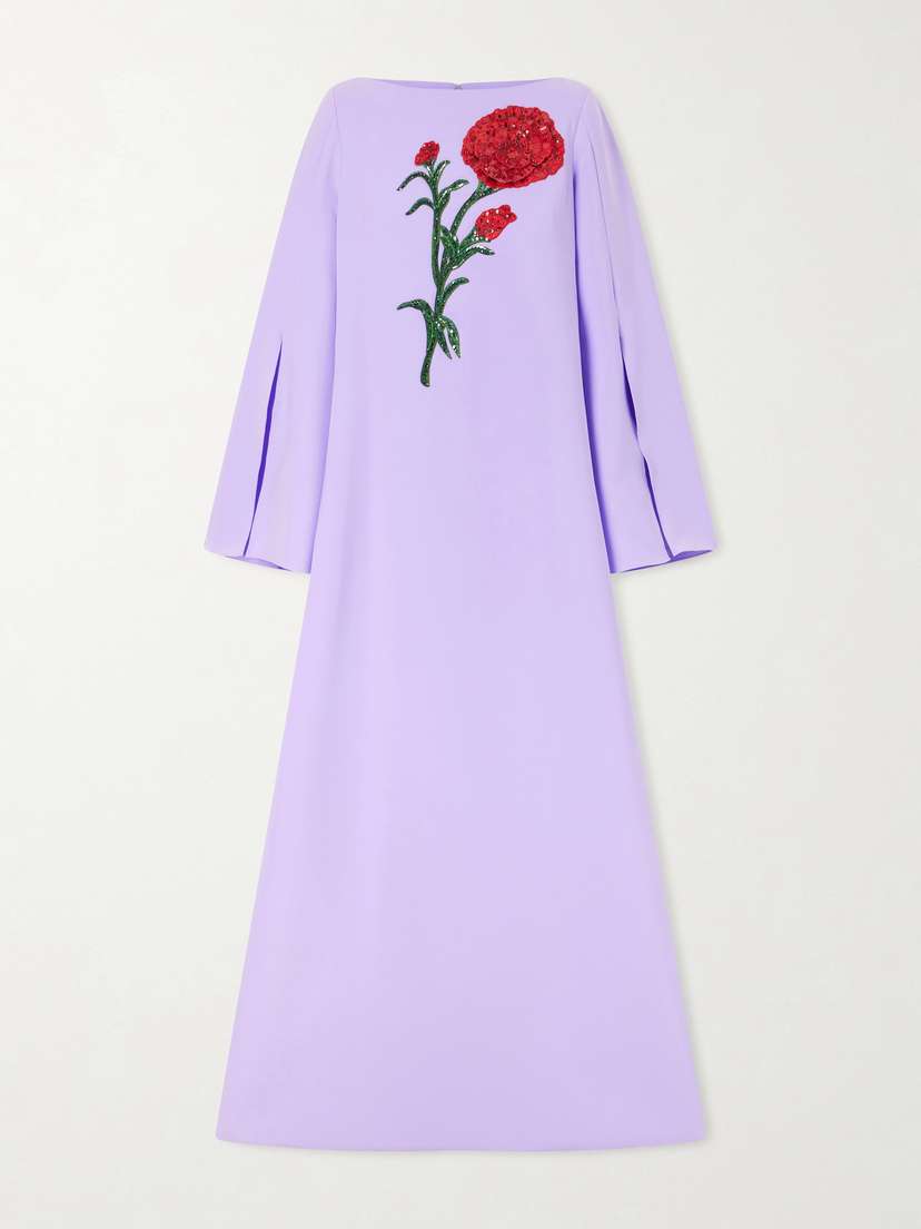 Carolina Herrera Embellished Jersey Gown