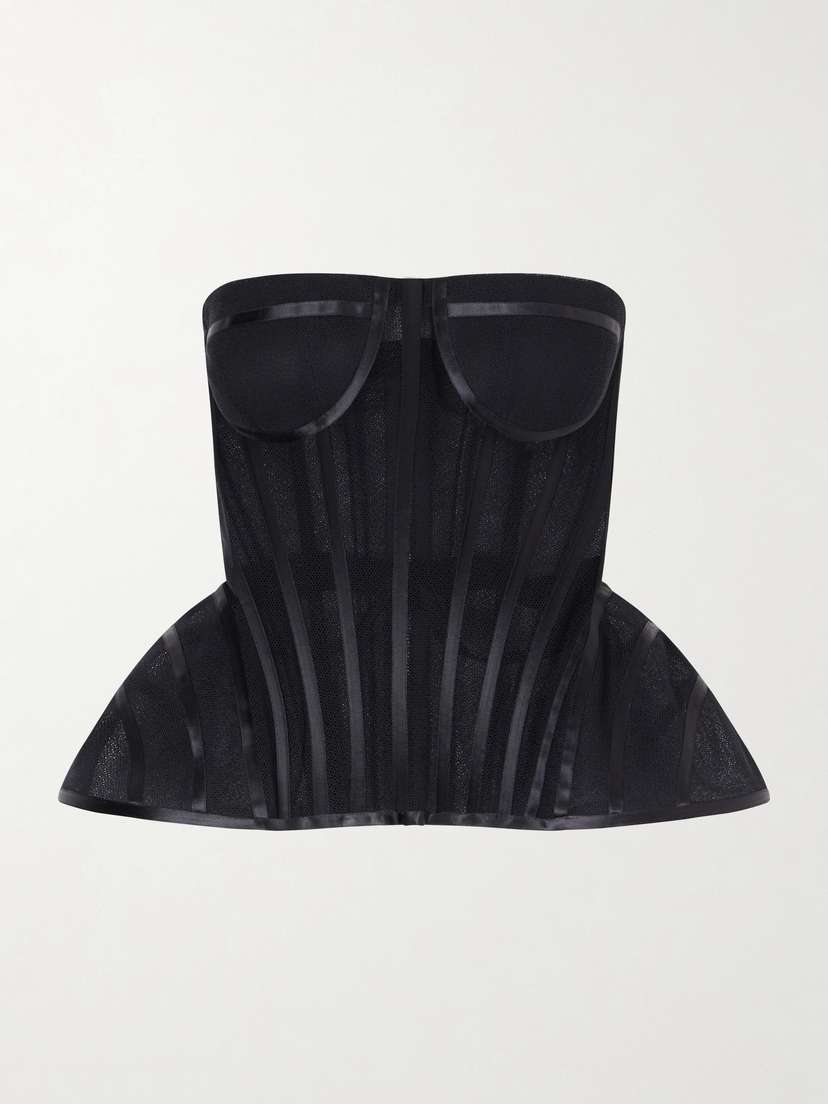 Carolina Herrera Strapless Tulle Bustier Top