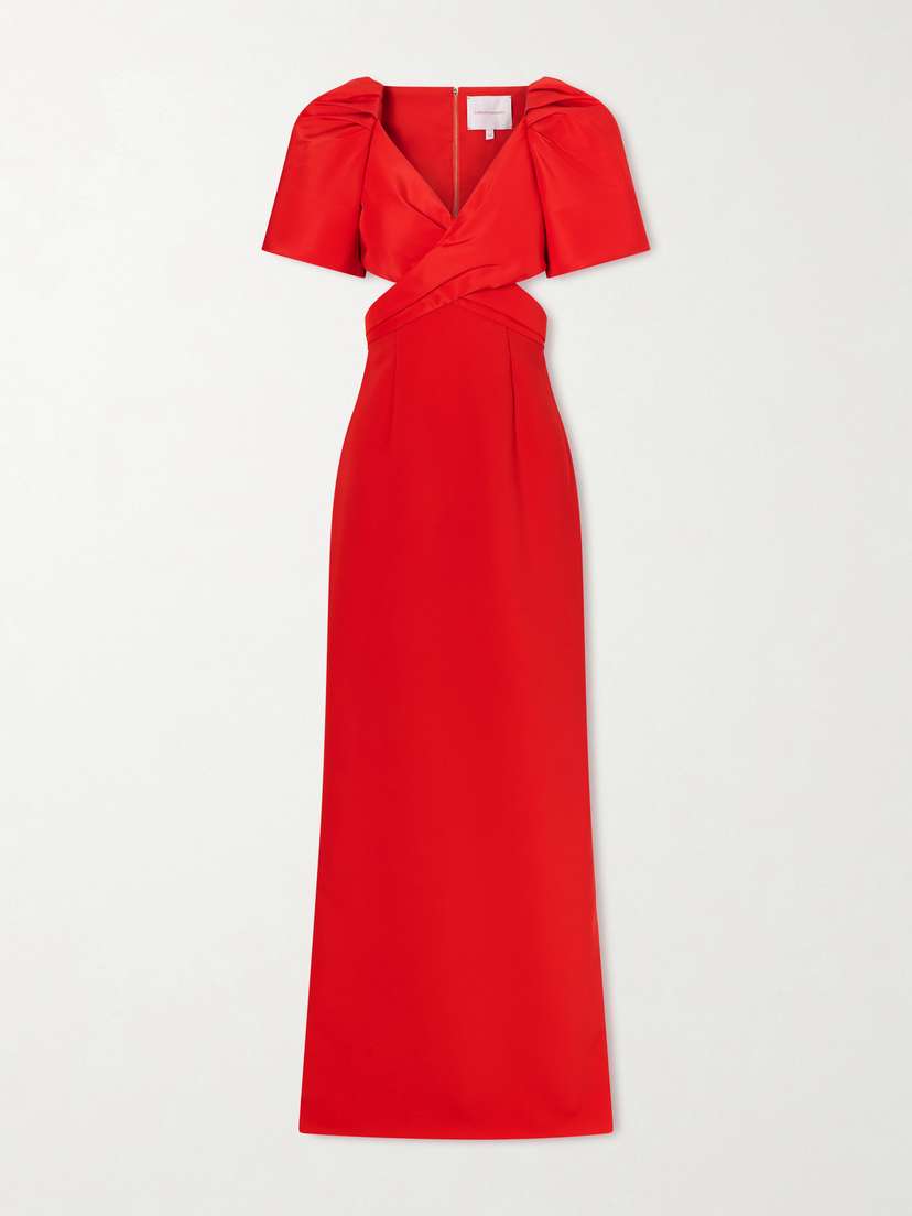 Carolina Herrera Cut-out Silk-faille And Crepe Gown