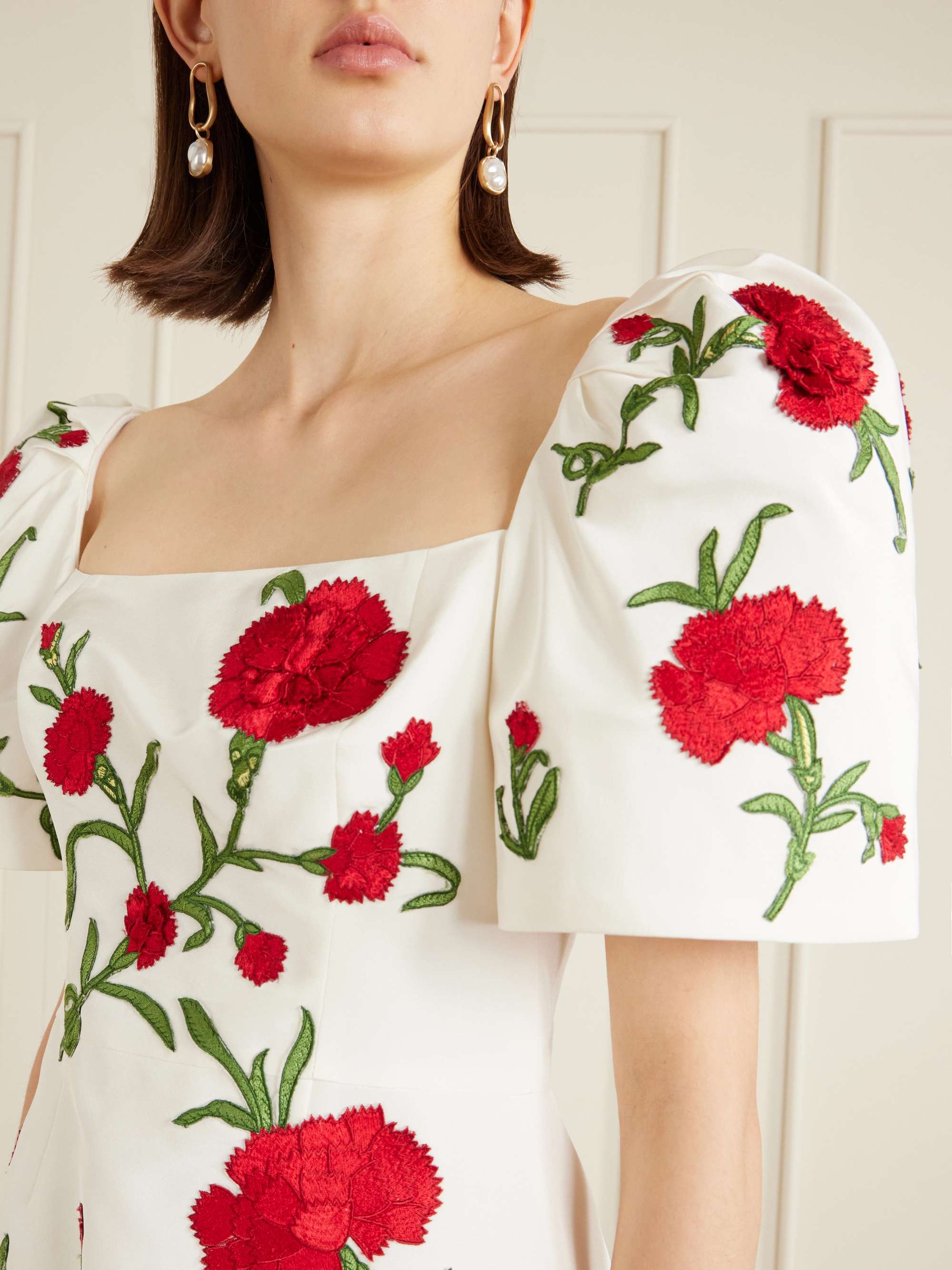 carolina herrera women's windowed floral faille cocktail dress Carolina Herrera