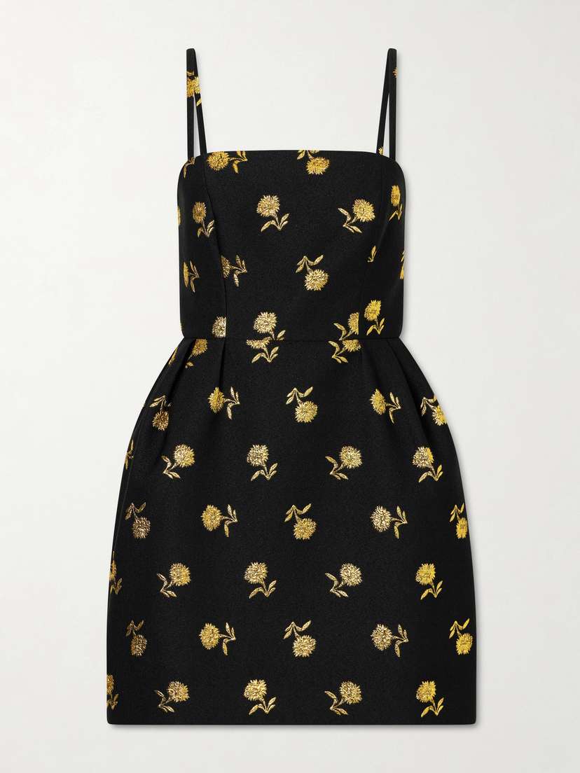 Carolina Herrera Embroidered Jacquard Mini Dress