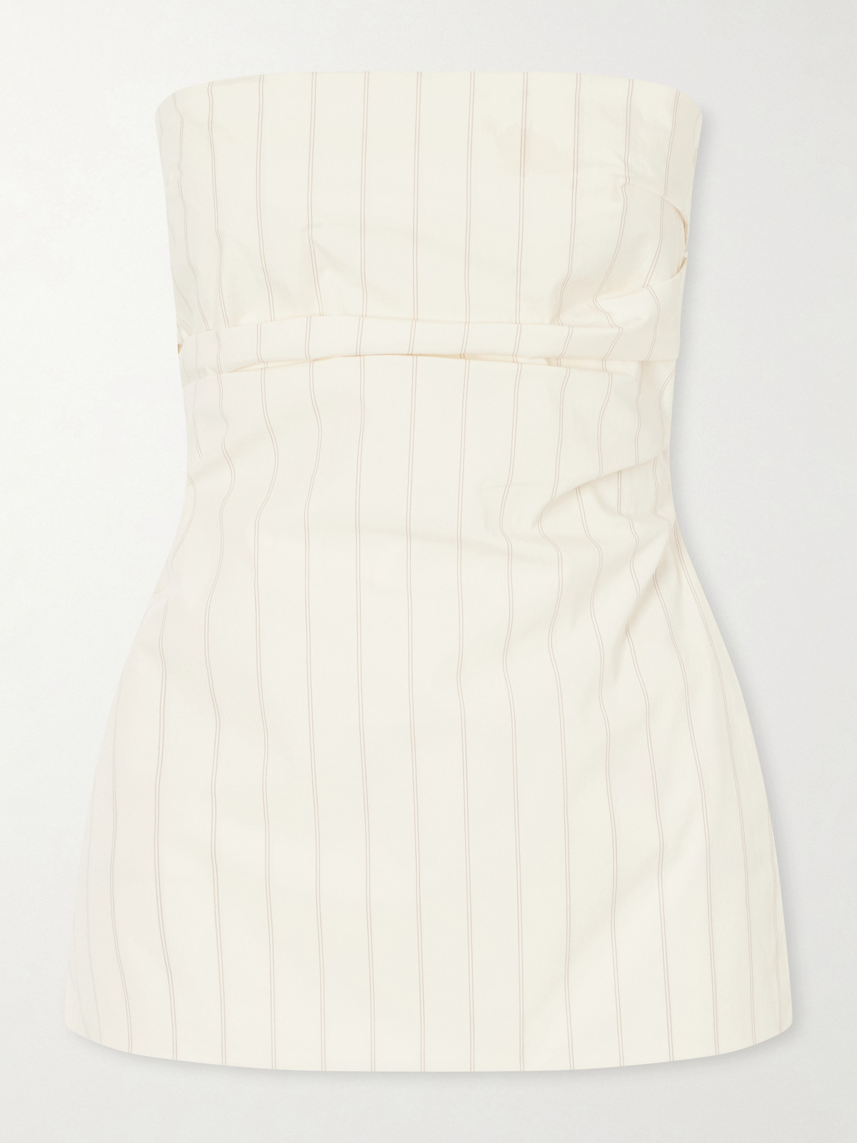 Strapless Pinstriped Cotton-Blend Poplin Top