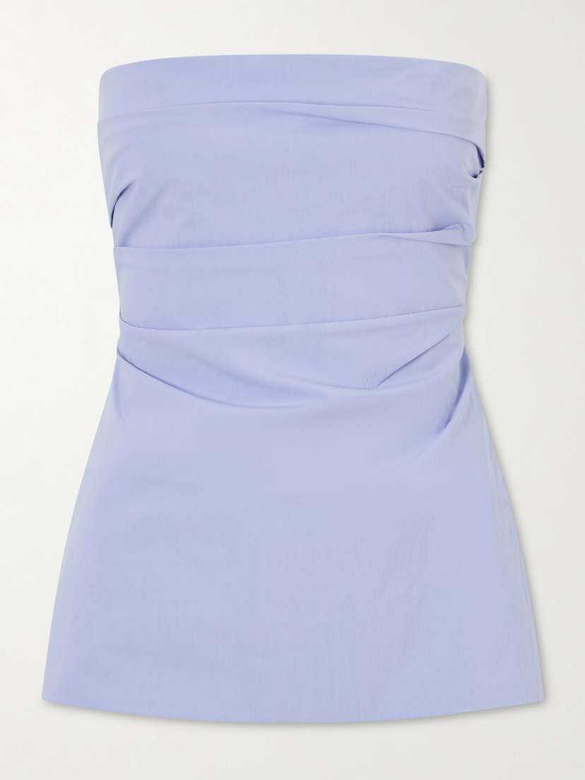 St. Agni Strapless Cotton-blend Poplin Top