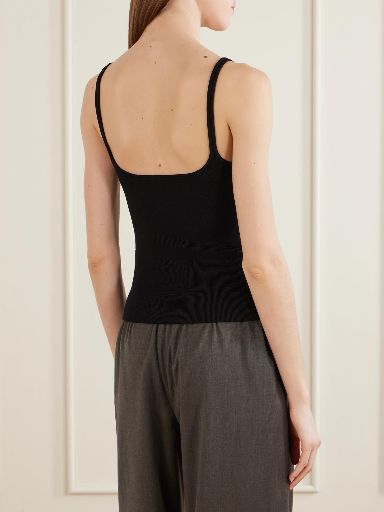 Rib-Knitted Jersey Tank