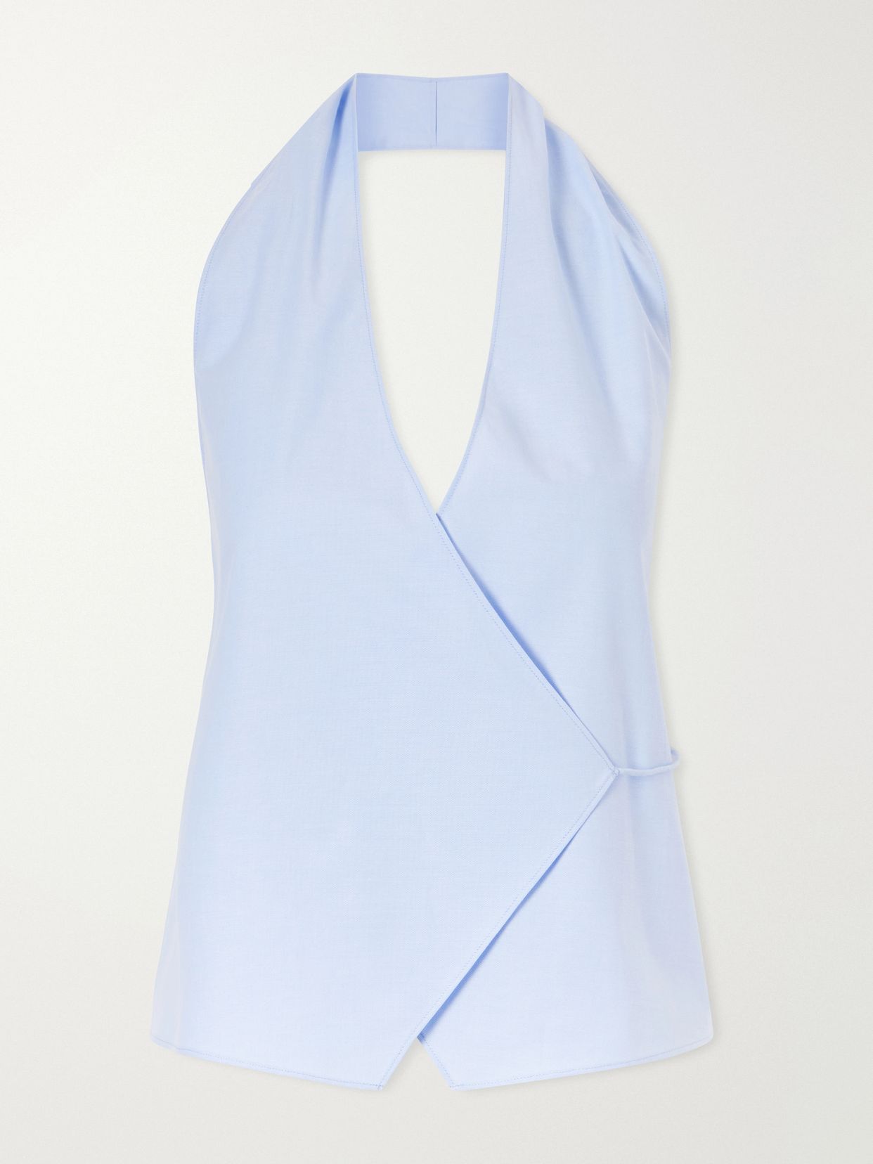 Organic cotton-poplin wrap top