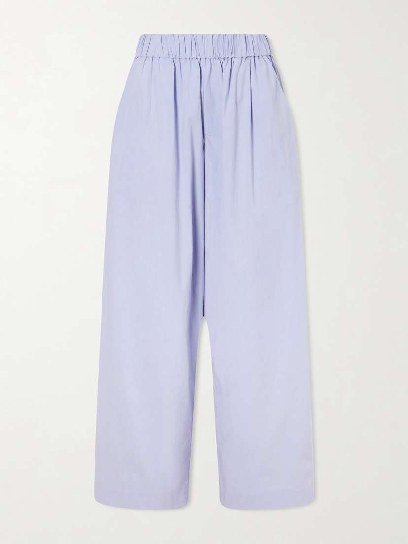 St. Agni Everyday Cotton-blend Poplin Wide-leg Pants