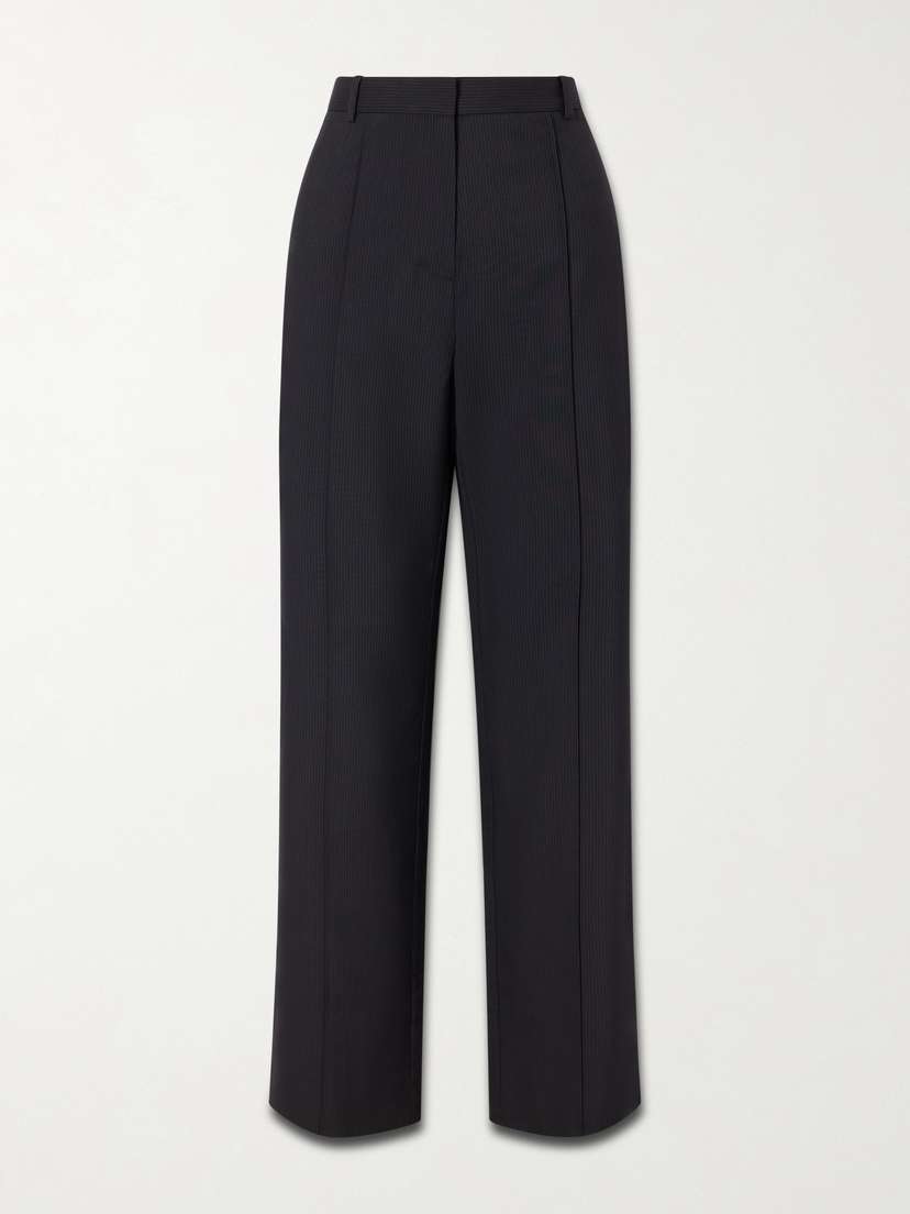 St. Agni Pleated Pinstriped Woven Wide-leg Pants
