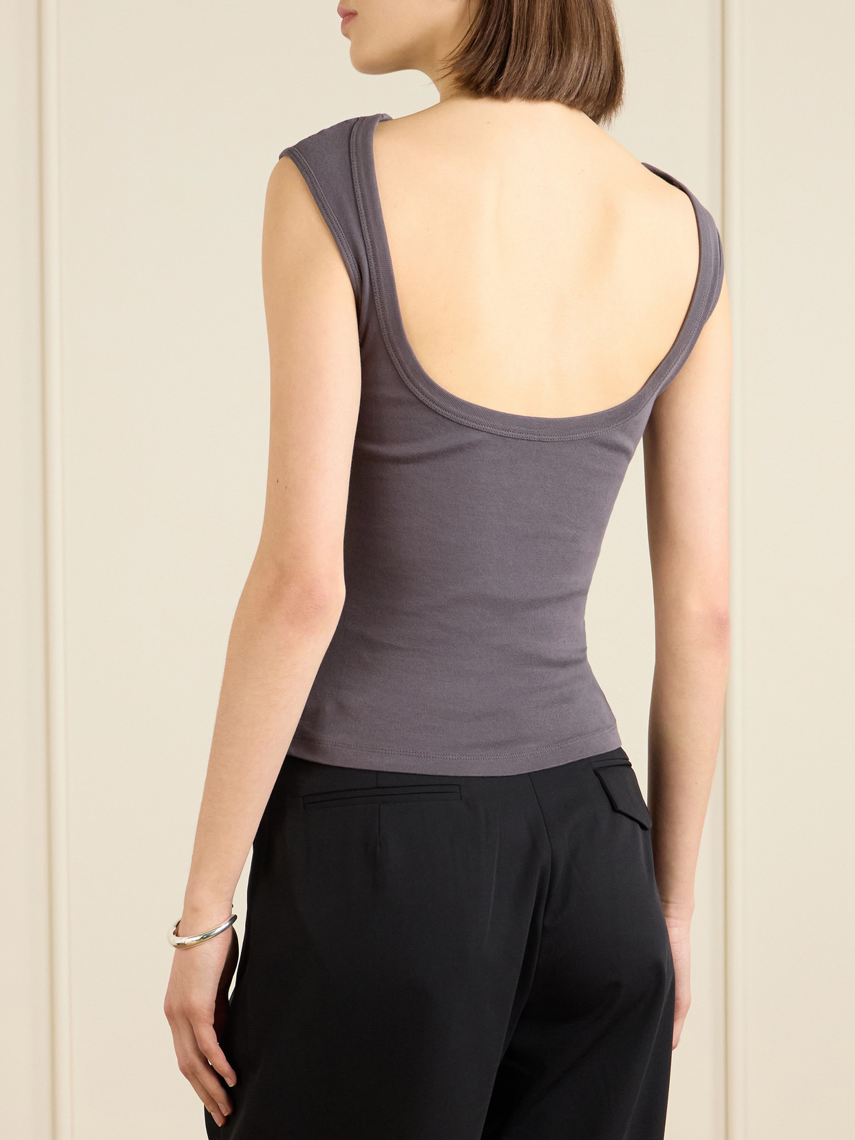 St Agni Ballerina Organic Cotton-jersey Top In Blue